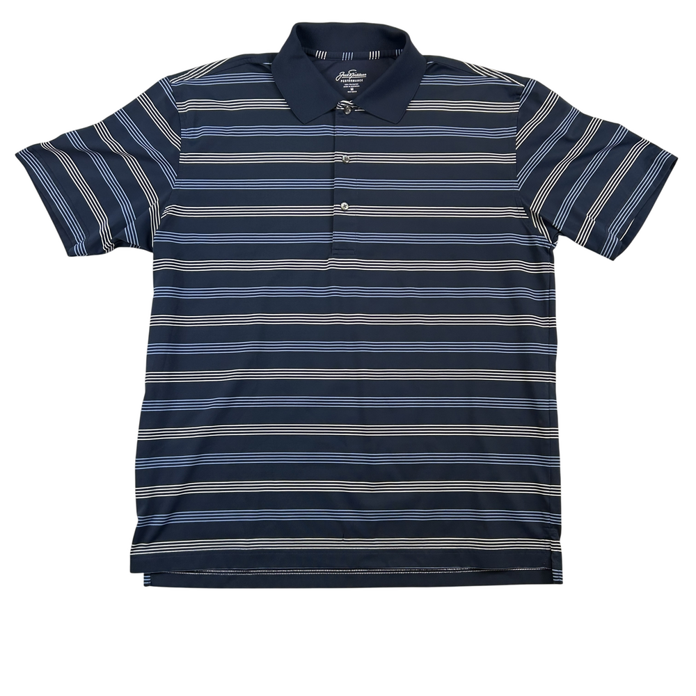 Jack Nicklaus Polo Shirt Mens Medium Striped Performance Golf Moisture Wicking
